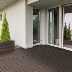 Terrassenfliesen 30 x 30 cm 9 Stück 0,81㎡ Klickfliesen Balkonfliesen mit Klicksystem Drainagefunktion Bodenbelag Fliese für Terrasse Balkon Braun