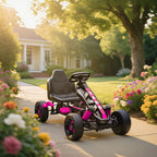 Pedal Go Kart for Kids Aged 3-6 Years, with Freewheel System, Brake, EVA Anti-Slip Wheels, Pink