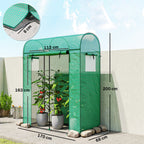 Tomatengewächshaus Foliengewächshaus mit Rolltor Netzfenster Bogendach 170 x 68 x 200 cm Grün
