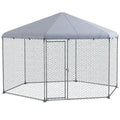 Chicken Coop for 10-15 Chickens, Hens, Rabbits, Ducks, Outdoor Garden Chicken Run, 4 x 3.5 x 2.6m