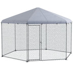 Chicken Coop for 10-15 Chickens, Hens, Rabbits, Ducks, Outdoor Garden Chicken Run, 4 x 3.5 x 2.6m