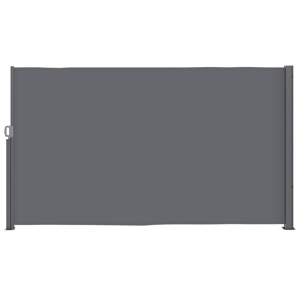 Seitenmarkise ausziehbar blickdicht Sichtschutz mit Wandhalterung Beschichtung 300x180cm Dunkelgrau