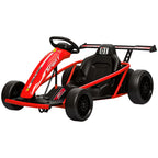 24V Elektro-Go-Kart zum Fahren und Driften, Nylon-Reifen, Sicherheitsgurt, Hupe, Musik f¨¹r 8-12 Jahre Rot