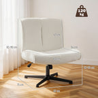 Drehbarer Akzentstuhl, Samtgepolsterter Lounge-Sessel mit Höhenverstellung für Wohnzimmer, Büro, Cremeweiß