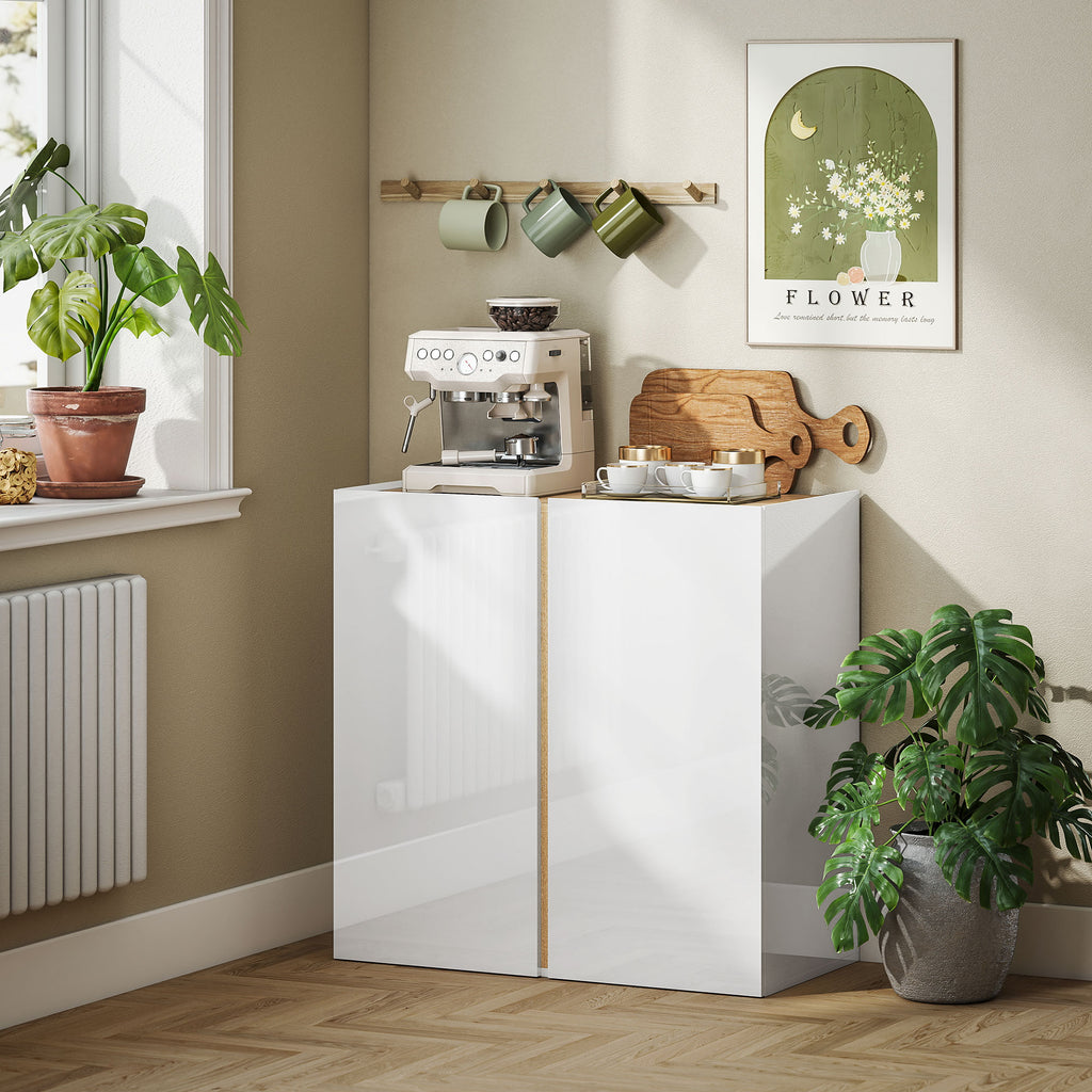 Kommode, Sideboard mit Soft-Close-T¨¹ren, anpassbares Regal, f¨¹r Wohnzimmer, K¨¹che, Esszimmer, Wei?
