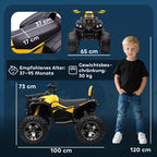 Elektro-Kinderquad, 3-8 km/h, 45 Min. Betriebszeit, LED-Scheinwerfer, Musikplayer mit USB, für Kinder 3 bis 5 Jahre