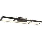 Deckenleuchte LED 43W 4600LM 3000-6000K dimmbare Deckenlampe Flach mit Fernbedienung Wandschalter 70 x 30 x 7 cm Schwarz