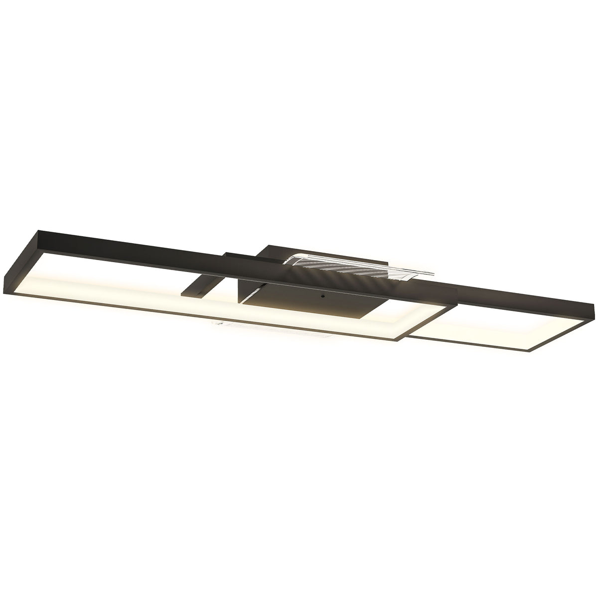 Deckenleuchte LED 43W 4600LM 3000-6000K dimmbare Deckenlampe Flach mit Fernbedienung Wandschalter 70 x 30 x 7 cm Schwarz