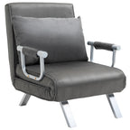 Relaxsessel Liegesessel Sessel, Liegefunktion, Gästebett, 65 cm x 69 cm x 80 cm, Grau