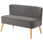 Sofa Retrodesign 2-Sitzer-Sofa, Holzbeine, 117 cm x 56,5 cm x 77 cm, Dunkelgrau