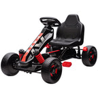 Pedal Go Kart for Kids Aged 3-6 Years, with Freewheel System, Brake, EVA Anti-Slip Wheels, Red