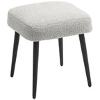 Hocker, Fu?st¨¹tze, gepolsterter Sitz, Kaschmir-Optik, Stahlbeine, 42 x 42 x 44 cm, Hellgrau