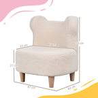 Kindersessel, Pl¨¹schsessel mit B?renohren, Fleece-Bezug, Schaumstoff, Beige