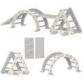 5 in 1 Kletterger¨¹st Montessori Indoor, Kletterdreieck mit Rutsche, Kletterbogen, doppelseitige Rampe, Spielplatz Indoor f¨¹r Kinder 18-48 Monate, Grau+Wei?