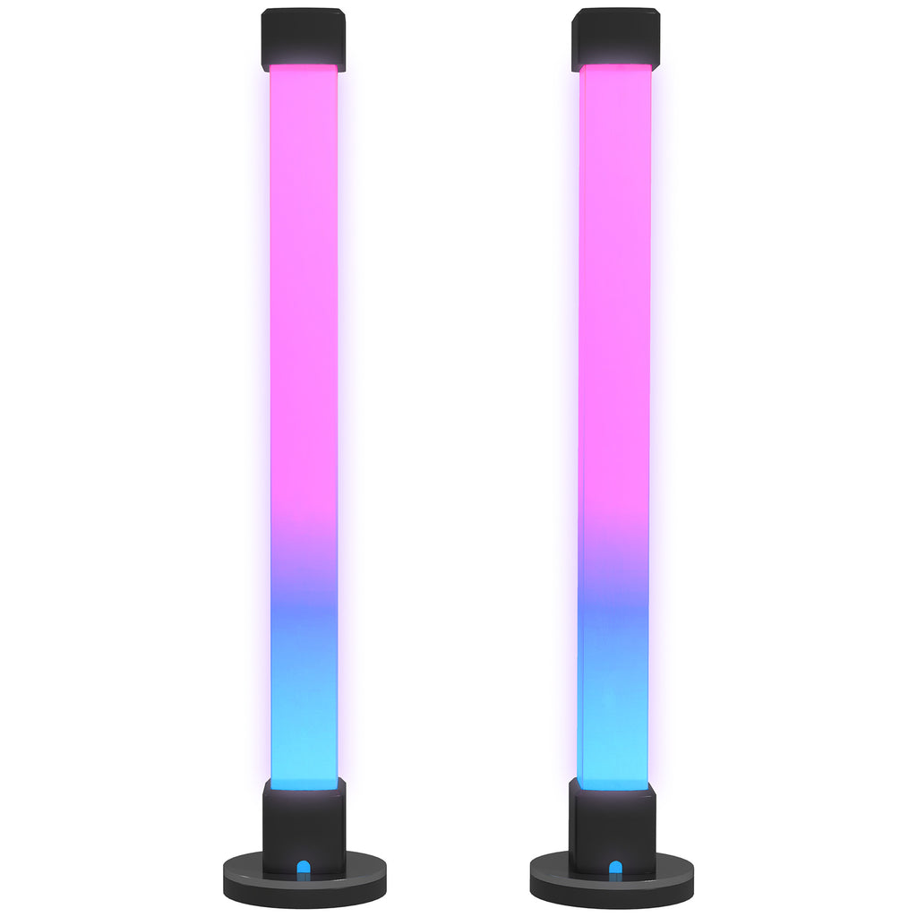 2er-Set LED-Lampe, Tischlampe mit App- und Fernsteuerung, Musik-Synchronisation, Farb-Modi, Timer, Weiß