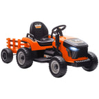 Elektrischer Kindertraktor, Aufsitz-Traktor mit Fernbedienung, Soft-Start, f¨¹r Kinder im Alter von 3-8 Jahren, Orange