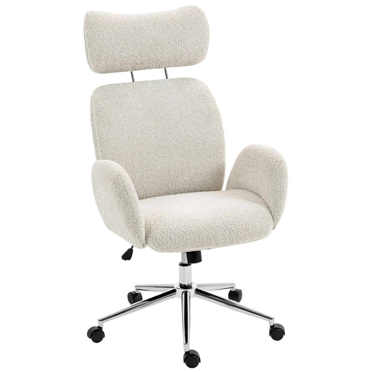 B¨¹rostuhl mit verstellbarer Kopfst¨¹tze, ergonomischer Schreibtischstuhl, Kippfunktion, h?henverstellbar, Grauwei?
