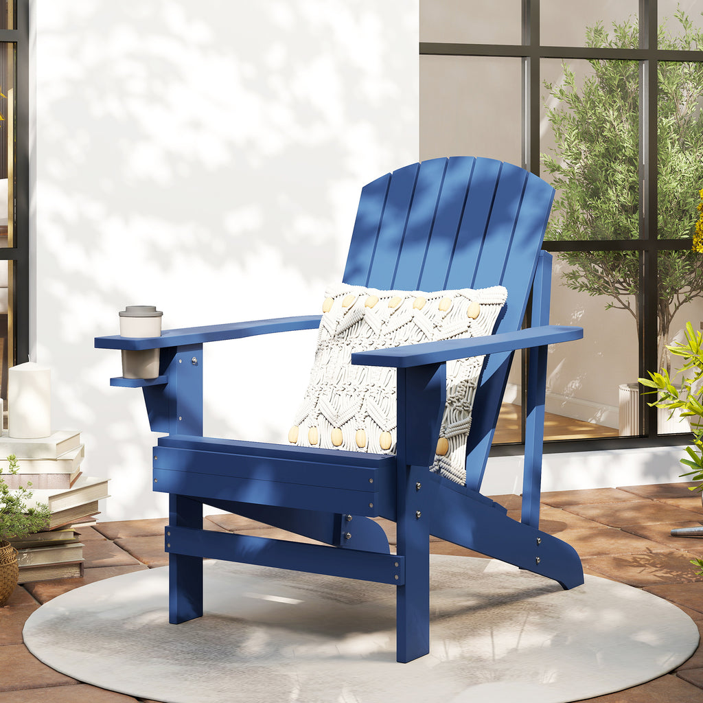 Andirondack-Gartenstuhl Gartenstuhl Liegestuhl, verstellbare Rückenlehne, 72B x 95T x 93H cm, Blau