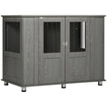 Dog Crate Table for Medium and Large Dogs with Magnetic Door for Indoor Use, 114 x 60 x 82 cm, Grey