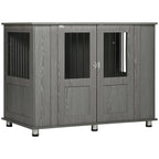 Dog Crate Table for Medium and Large Dogs with Magnetic Door for Indoor Use, 114 x 60 x 82 cm, Grey