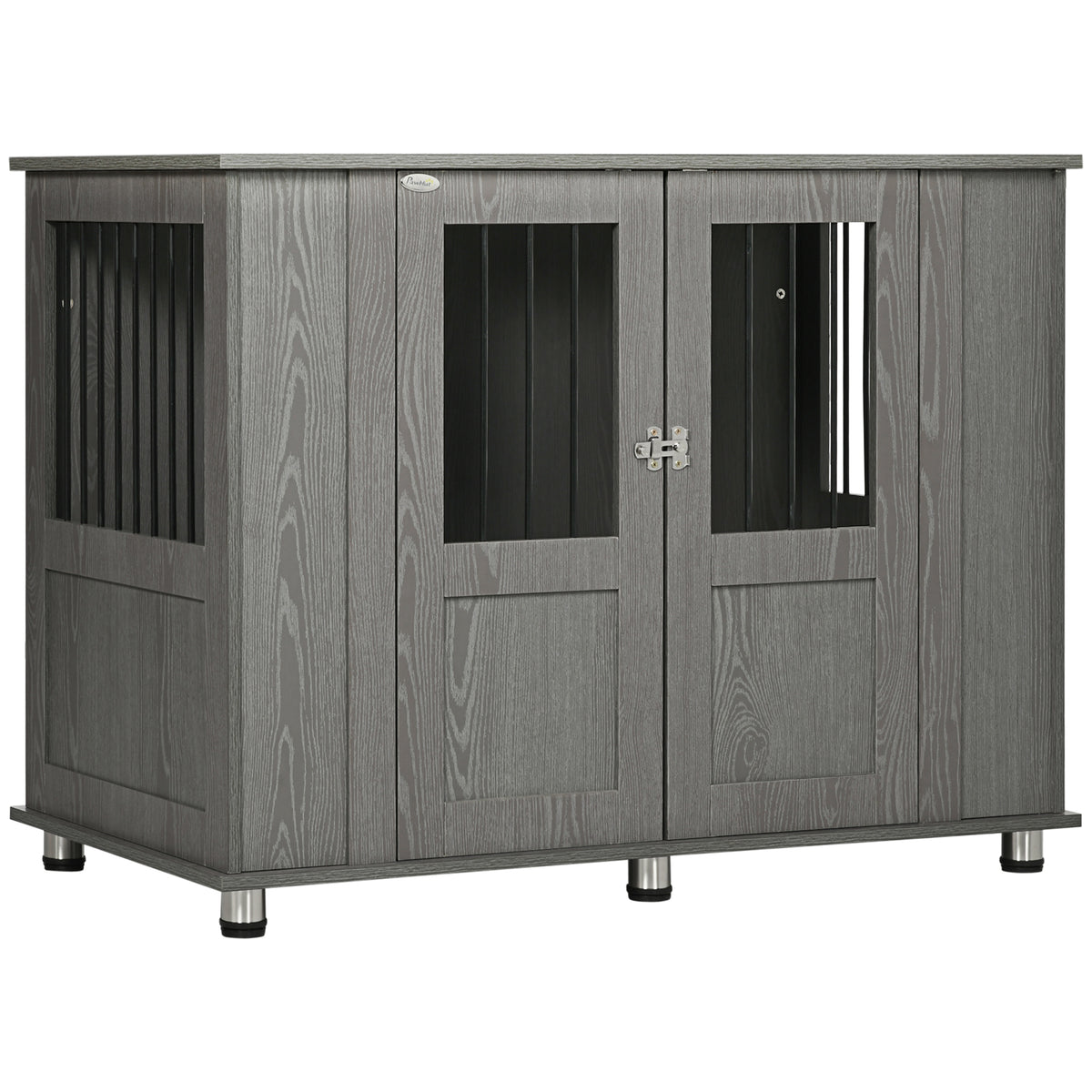 Dog Crate Table for Medium and Large Dogs with Magnetic Door for Indoor Use, 114 x 60 x 82 cm, Grey
