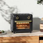 Minibackofen mit Umluft, Heißluftfritteuse, Timer, Innenbeleuchtung, 10L, Schwarz
