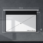 Beamer Leinwand 212 x 150 cm 120 Zoll 16:9 HD 4K Projektionsleinwand Elektrisch mit Fernbedienung, Weiß