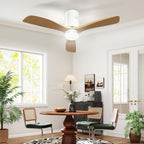 Deckenventilator mit LED-Licht, 6 Geschwindigkeiten, Fernbedienung, Hellbraun