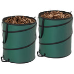 Gartensack 2x160L wasserdicht Gartenabfallsack mit Trageschlaufen Griffe, stabil robust Laubsack Gr¨¹n
