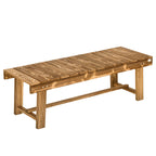 Wooden Garden Bench, 2 Seater Outdoor Bench, Fir Wood Backless Patio Loveseat with Slatted Seat for Park, 110 x 38 x 35 cm, 1 Piece, Carbonised