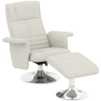 Massagesessel mit Hocker, neigbare Lehne, 78 x 95 x 88 cm, Creme