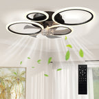 Deckenventilator mit Licht und Fernbedienung, 77 cm LED-Deckenventilator mit 3 Lichtfarben, 6 Geschwindigkeiten, Timer