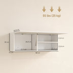 Badezimmerschrank H?ngeschrank Wandschrank mit nach oben klappbarer T¨¹r, Gasdruckfeder Einlegeboden 80 x 25 x 30 cm Wei?