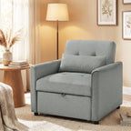 3-in-1 Schlafsessel, Ausziehbarer Sofa-Bett Sessel mit Verstellbarer Rückenlehne, Grau