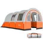 Three Man Duo Room Tunnel Tent, with Accessories - Cream/Orange