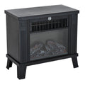 Elektrokamin Elektrischer Kamin Kaminofen Standkamin mit Flammeneffekt 600/1200W, Metall, Schwarz, 34x17x31 cm