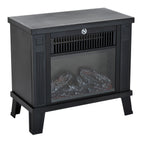 Elektrokamin Elektrischer Kamin Kaminofen Standkamin mit Flammeneffekt 600/1200W, Metall, Schwarz, 34x17x31 cm