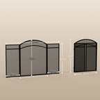 Funkenschutz für Kamine, eleganter Funkenfänger, faltbar, beschichtet, Schwarz, 96 x 60 cm