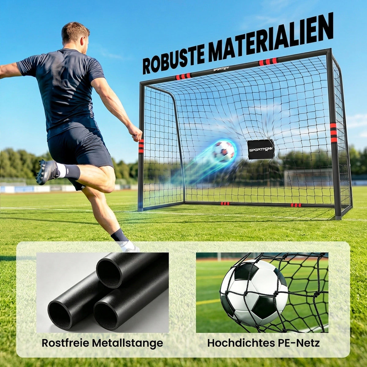 Fußballtor für Garten Groß 300 x 200 cm Jugendliche & Erwachsene