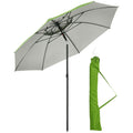 Strandschirm, Sonnenschirm, mit Bel¨¹ftungs?ffnungen, inkl. Schutzh¨¹lle, ¦µ1.85, Gr¨¹n