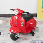 Elektro Kindermotorrad Vespa Elektromotorrad mit LED-Licht, Sound, Kinder Elektro Motorrad für Kinder von 18-36 Monate Rot