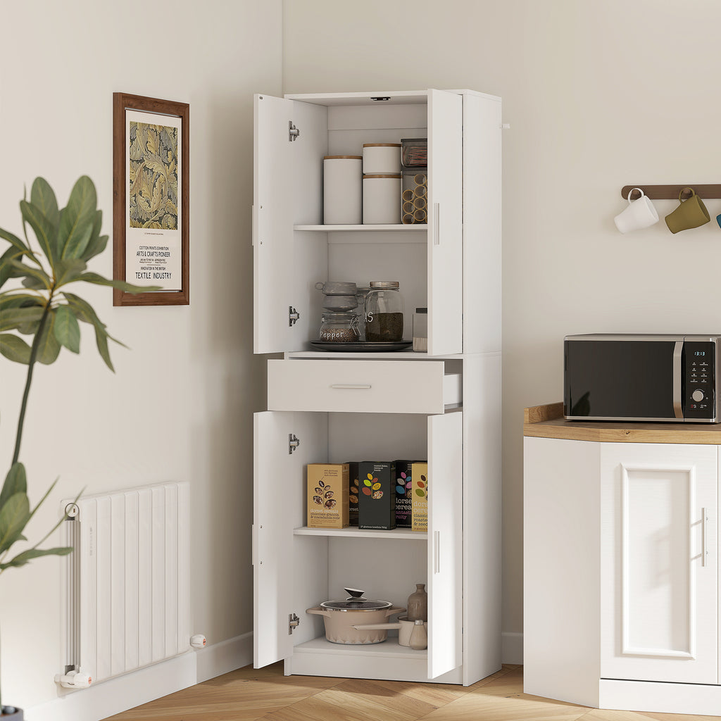 K¨¹chenschrank, 3-stufig verstellbare Regale, Spanplatten, MDF, viel Stauraum, Wei?
