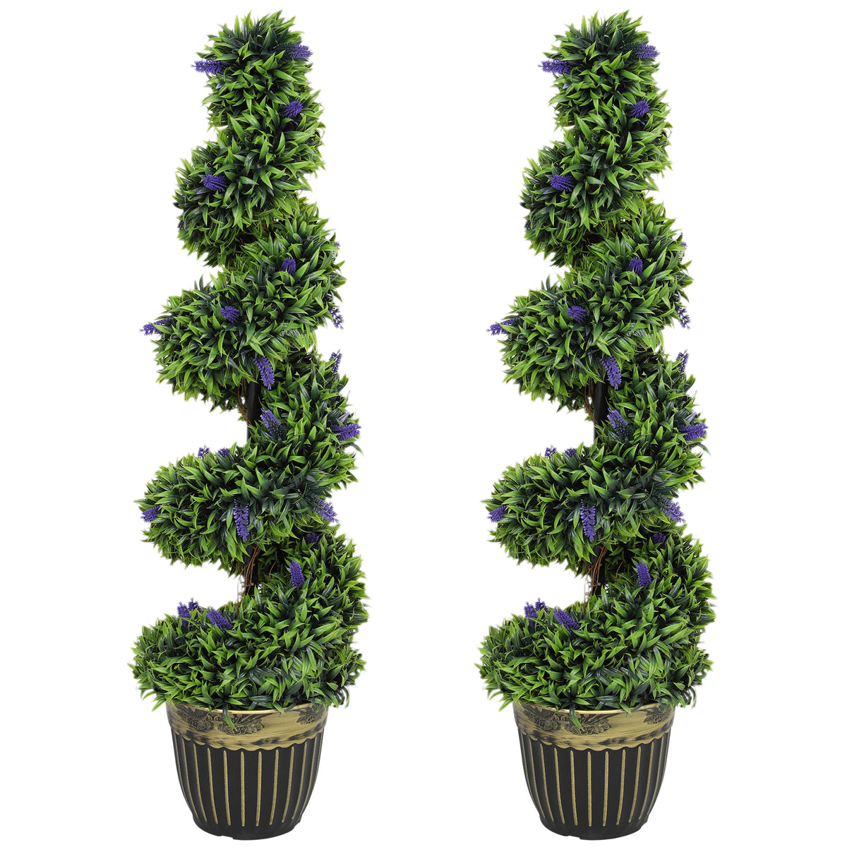 Set of Two 115cm Artificial Lavender Trees