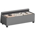 84L Corduroy Storage Ottoman - Grey