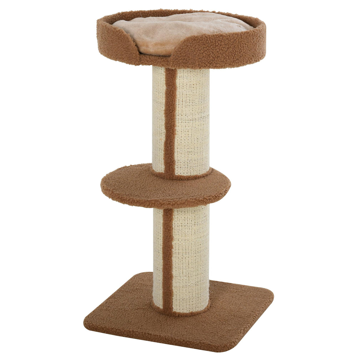 91cm Cat Tree, Cat Tower with Scratching Post, Bed, Perch, Removable Cushion for Indoor Kittens, Brown