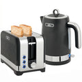 Wasserkocher- und Toaster-Set, 1,7 l 2200 W Schnellkoch-Wasserkocher mit Thermostat, 2-Scheiben-Toaster, Grau