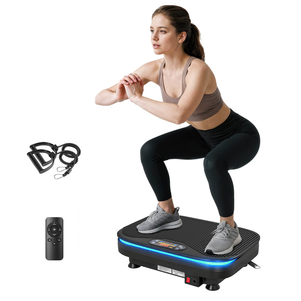 Vibrationsplatte f¨¹r Fitness¨¹bungen, Bluetooth-Funktion, Fernbedienung, 99 Geschwindigkeitsstufen, Kunststoff, Stahl, Schwarz