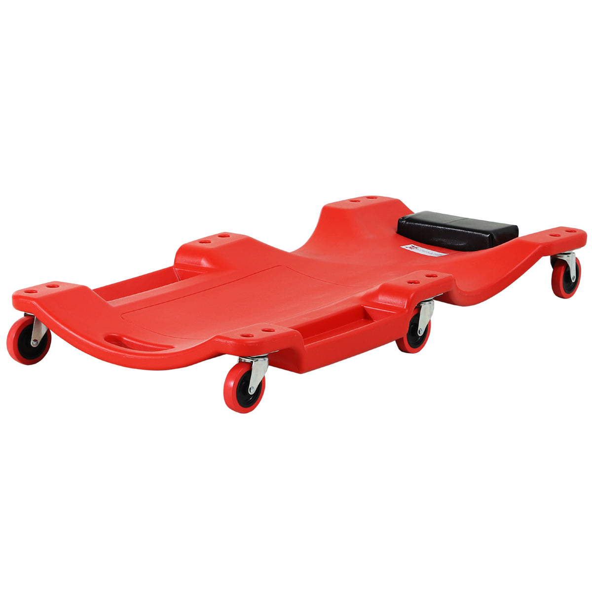 Mechanic Vehicle Creeper, Under-Car Rolling Crawler Board, with Headrest, Wheels, Red