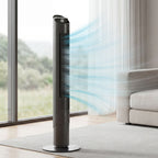 116 cm Turmventilator, Standventilator mit Fernbedienung WiFi App-Steuerung, 65° Oszillation 6 Geschwindigkeiten 4 Modi