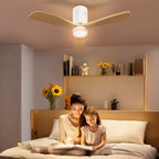 Deckenventilator mit LED-Licht, 6 Geschwindigkeiten, Fernbedienung, Hellbraun